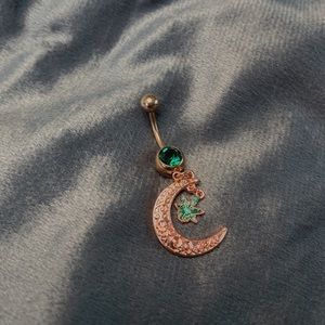 Cannabis Moon Belly Ring